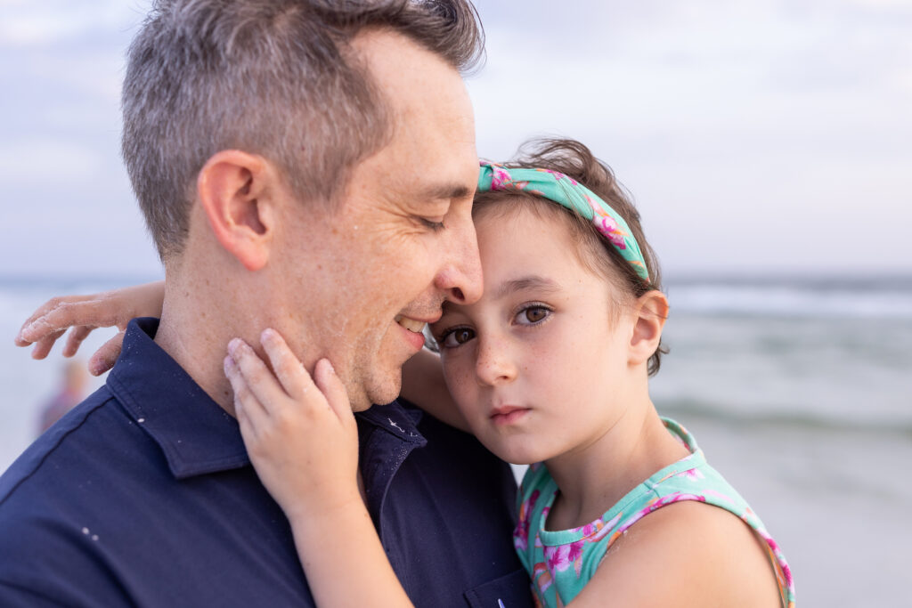 father and daughter 
portrait along Scenic Highway 30A in Florida