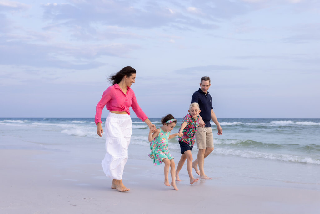 Parents and children during a 30A family photo session
