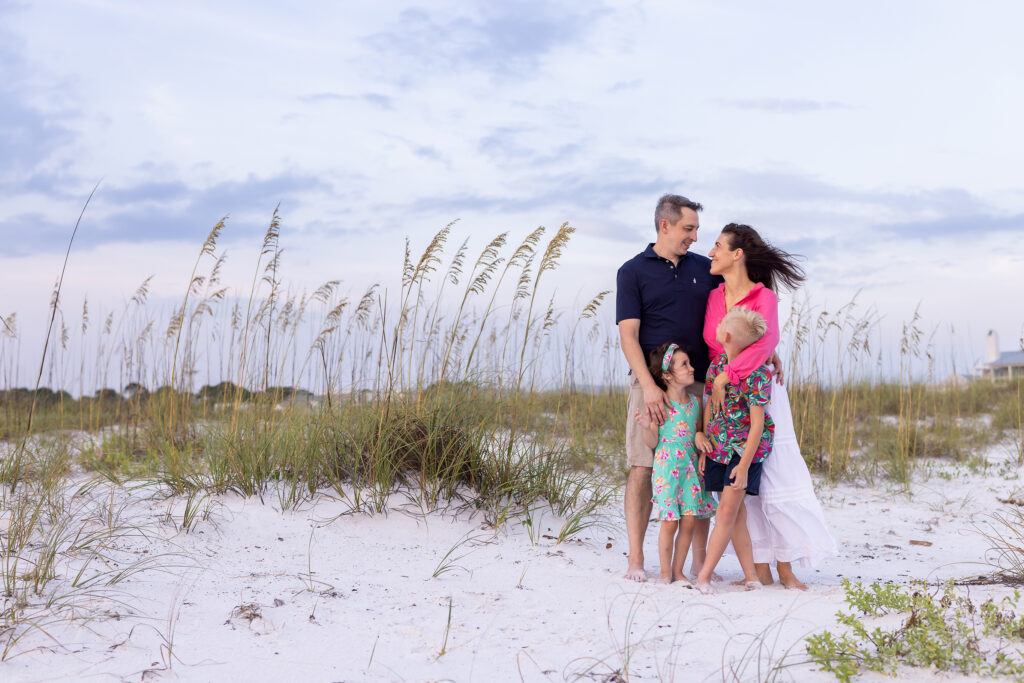 Sunset family portraits at Grayton Beach Florida
